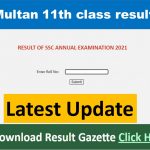 BISE Multan 11th class result 2021 2