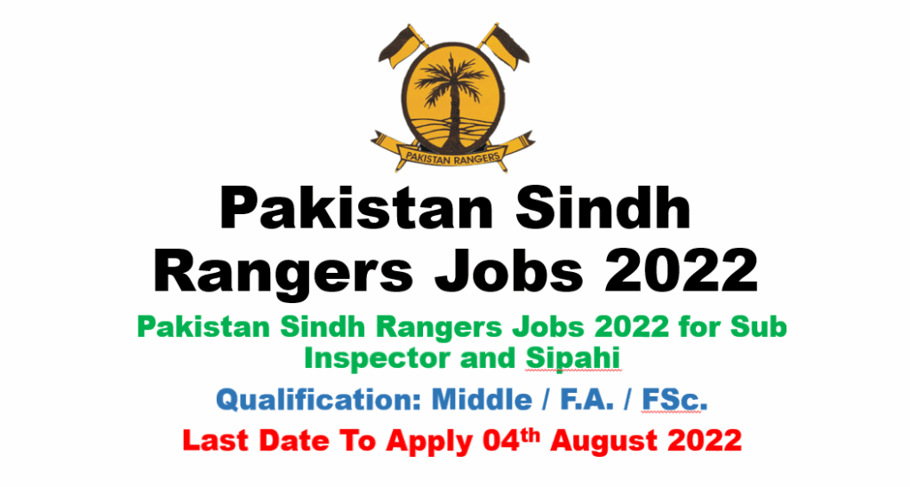 Pakistan Sindh Rangers Jobs 2022 