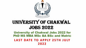 University of Chakwal Jobs 2022