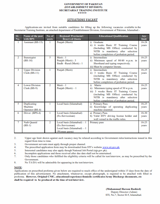 Jobs by Secretariat Training Institute (STI) 2022