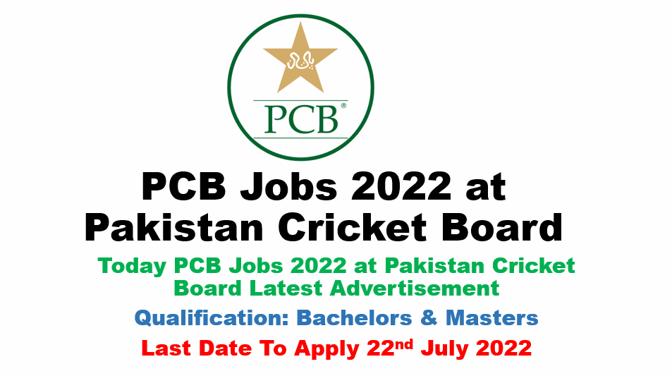 Today PCB Jobs 2022 at Pakistan Cricket Board 