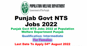 Punjab Govt NTS Jobs 2022