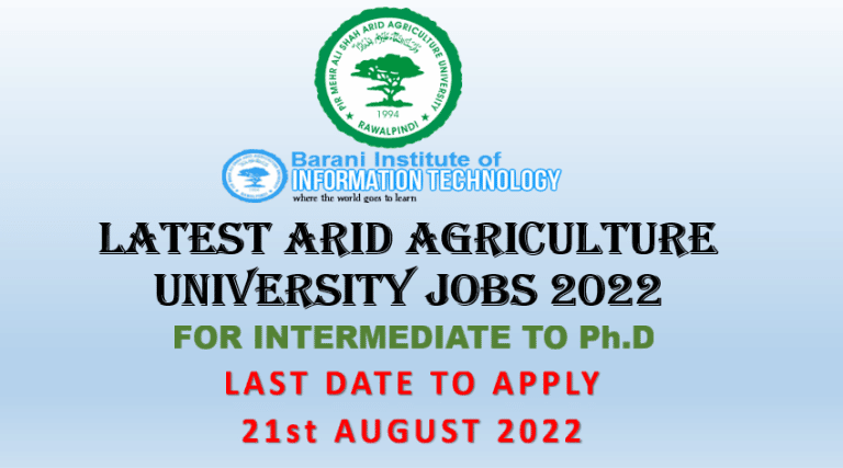 Arid Agriculture University Jobs 2022