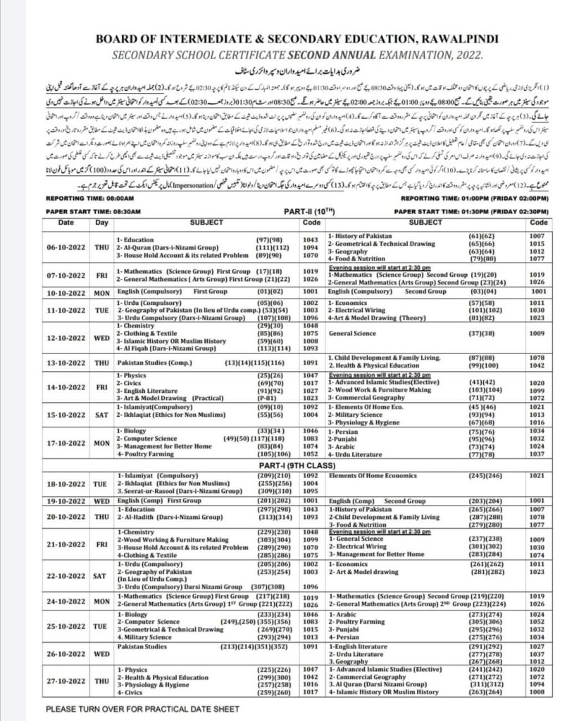 Supplementary Exam Date 2022