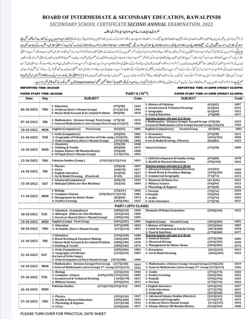 Supplementary Exam Date 2022