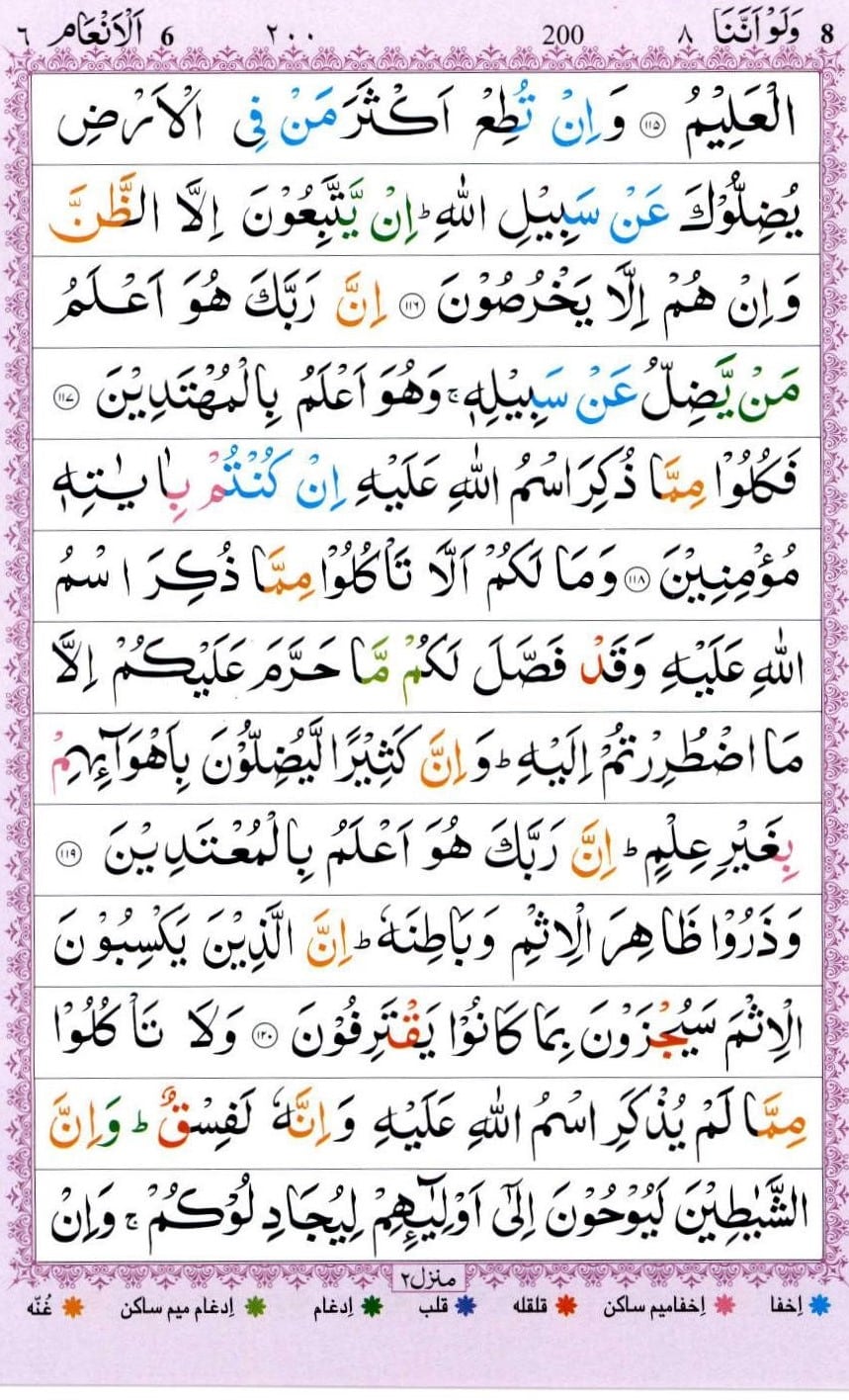 Surah Anaam Read Online | Surah Anaam PDF, 22 Surah Anaam translation