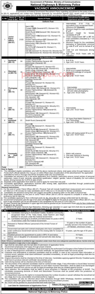 Motorway Police Junior Petrol Officers Jobs 2024 for Males and Females 1